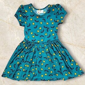 Dot Dot Smile Teal Tulips Cap Dress Girls Size 2T Toddler Floral